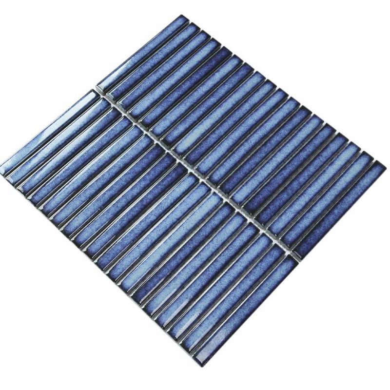 Linear Blue Glazed Polished Porcelain Mosaic - 313mm x 296mm