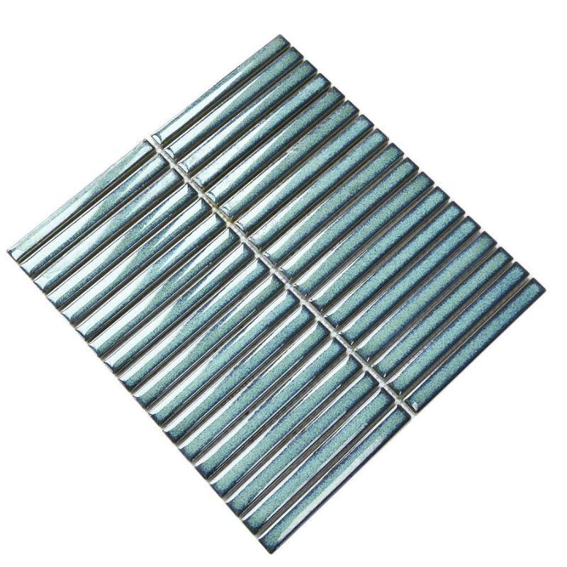Linear Green Glazed Polished Porcelain Mosaic - 313mm x 296mm
