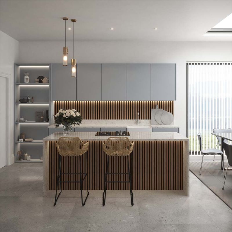 Smoked Oak Acoustic Wall Panel - 608mm x 2400mm