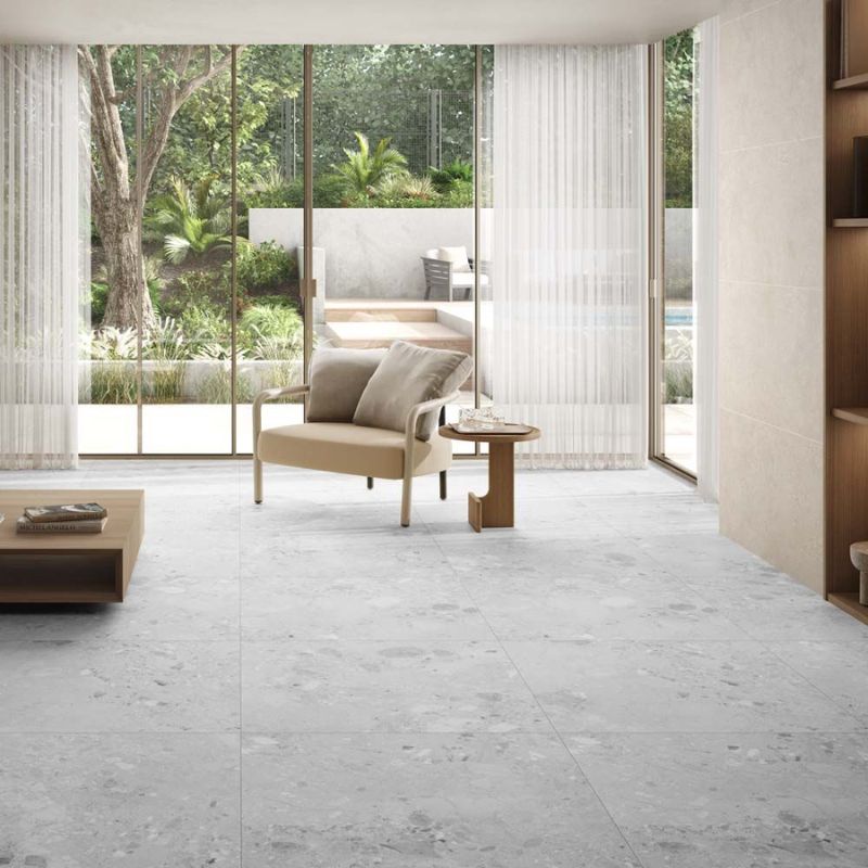 Amaya Terrazzo Grey Matt Porcelain Wall & Floor Tiles - 900mm x 900mm