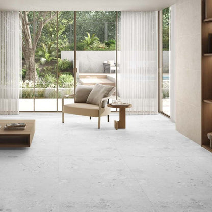 Amaya Terrazzo White Matt Porcelain Wall & Floor Tiles - 900mm x 900mm