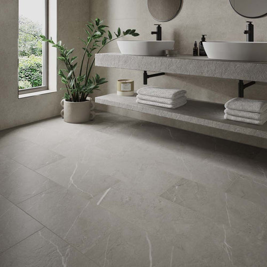 ClickLux Rigid SPC Flooring 305mm x 610mm - Rodellar Stone Silver