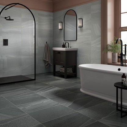 Derwent Light Grey Matt Glazed Porcelain Wall & Floor Tiles - 300mm x 600mm