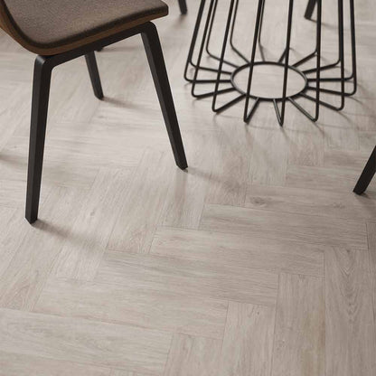 HydroClick Herringbone Laminate Flooring 1174mm x 294mm - Isadora Silver Elder