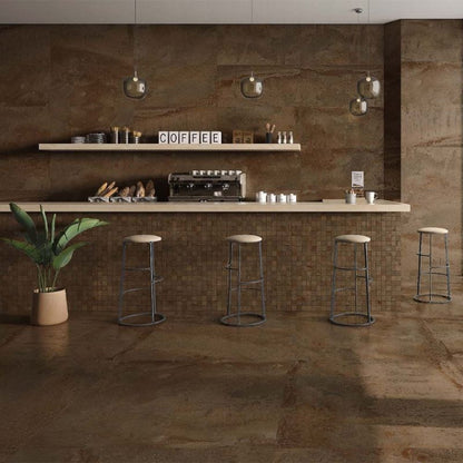 Iron Copper Lappato Glazed Porcelain Wall & Floor Tiles - 600mm x 1200mm