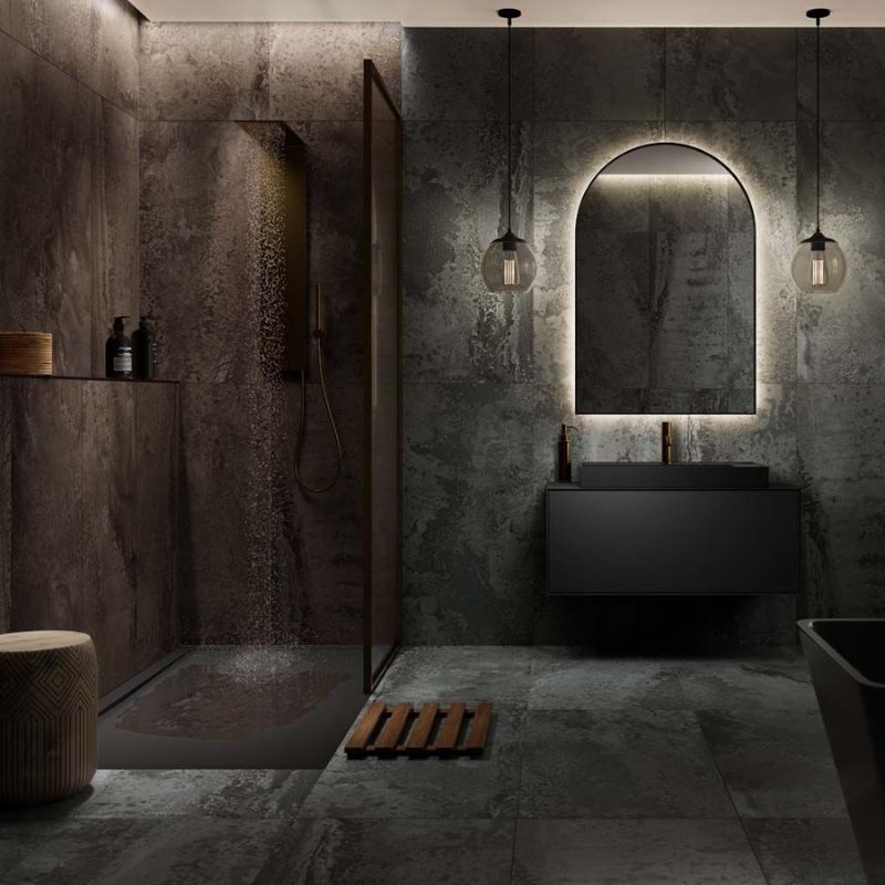 Iron Grey Lappato Glazed Porcelain Wall & Floor Tiles - 600mm x 1200mm