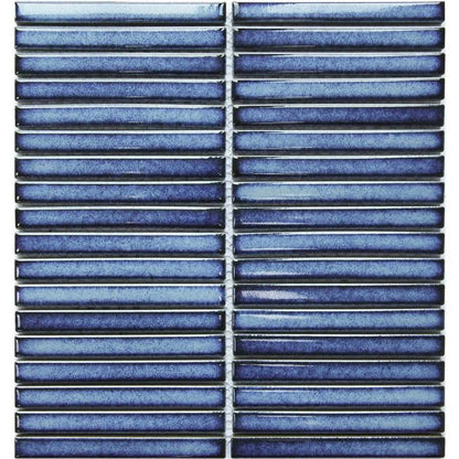 Linear Blue Glazed Polished Porcelain Mosaic - 313mm x 296mm