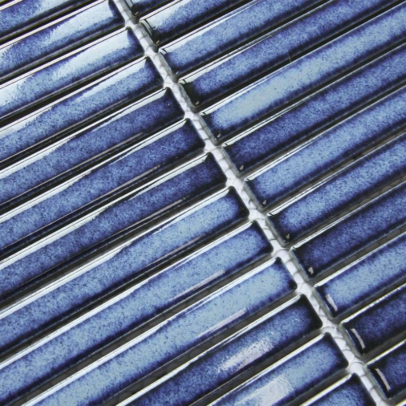 Linear Blue Glazed Polished Porcelain Mosaic - 313mm x 296mm