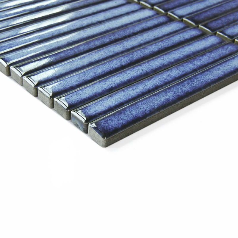 Linear Blue Glazed Polished Porcelain Mosaic - 313mm x 296mm