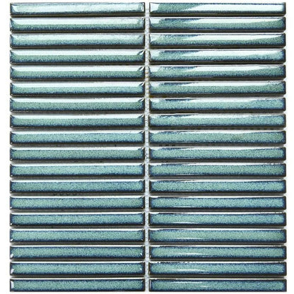 Linear Green Glazed Polished Porcelain Mosaic - 313mm x 296mm