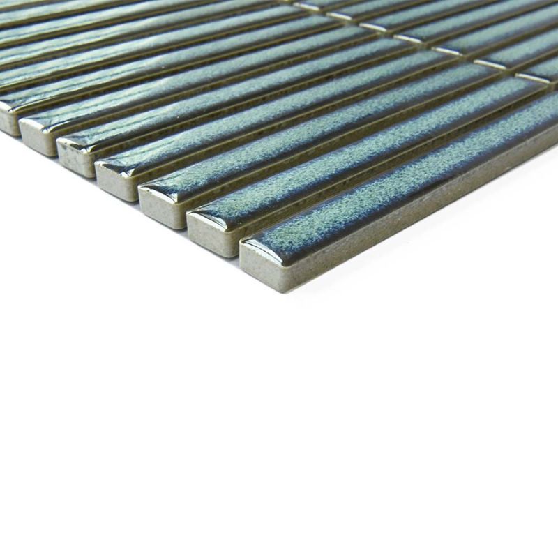 Linear Green Glazed Polished Porcelain Mosaic - 313mm x 296mm