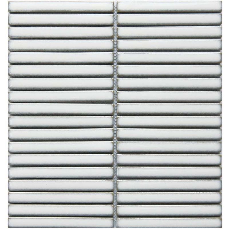 Linear White Glazed Polished Porcelain Mosaic - 313mm x 296mm