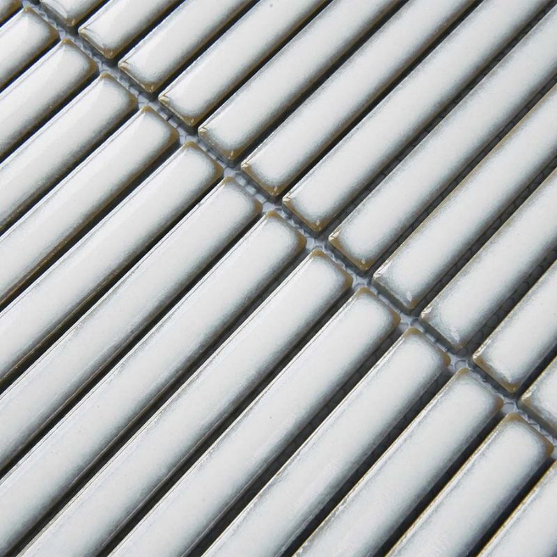 Linear White Glazed Polished Porcelain Mosaic - 313mm x 296mm