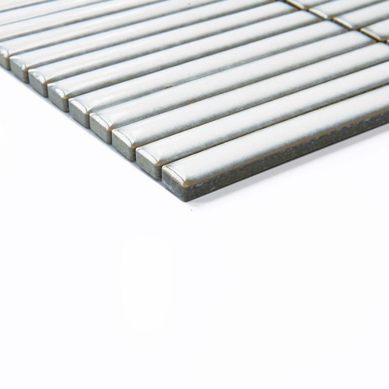 Linear White Glazed Polished Porcelain Mosaic - 313mm x 296mm