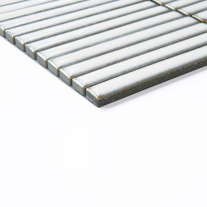 Linear White Glazed Polished Porcelain Mosaic - 313mm x 296mm