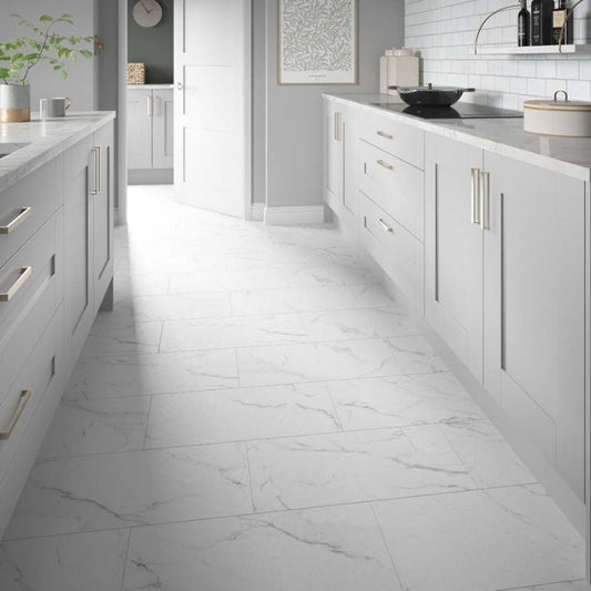 ClickLux Rigid SPC Flooring 305mm x 610mm - Castello Marble White