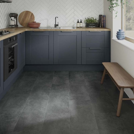 ClickLux Rigid SPC Flooring 305mm x 610mm - Pinnacle Concrete Anthracite