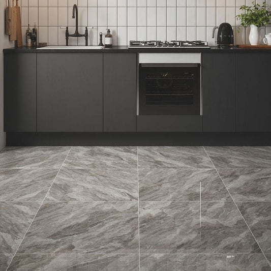 Apollo Grey Polished Porcelain Wall & Floor Tiles - 600mm x 600mm