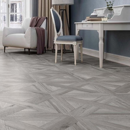 Argyll Parquet Grey Matt Porcelain Wall & Floor Tiles - 600mm x 600mm