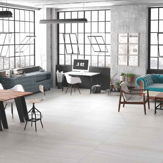 Burlington White Matt Porcelain Wall & Floor Tiles - 600mm x 1200mm