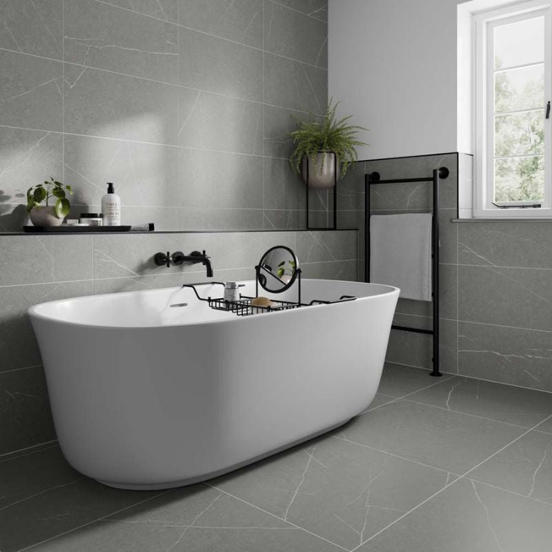 Capri Grey Matt Ceramic Wall Tiles - 300mm x 600mm