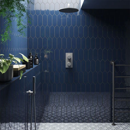 Cast Dark Blue Gloss Ceramic Wall Tiles - 100mm x 300mm