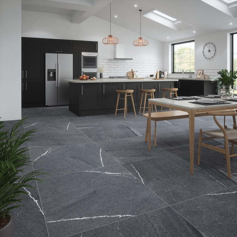 Eastford Anthracite Matt Porcelain Wall & Floor Tiles - 995mm x 995mm