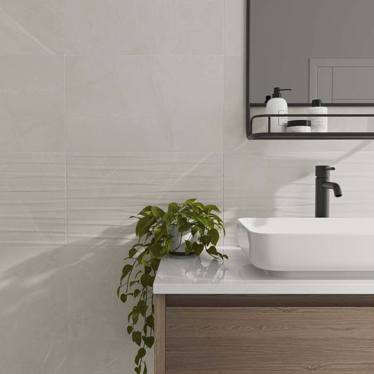 Elbert Blanco Décor Matt Ceramic Wall Tiles - 333mm x 550mm