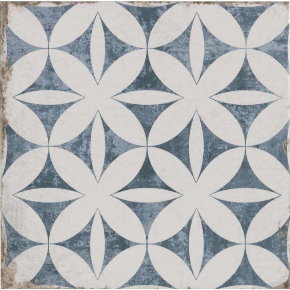 Garcia Geo Blue Matt Porcelain Wall & Floor Tiles - 200mm x 200mm