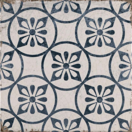 Garcia Petal Blue Matt Porcelain Wall & Floor Tiles - 200mm x 200mm