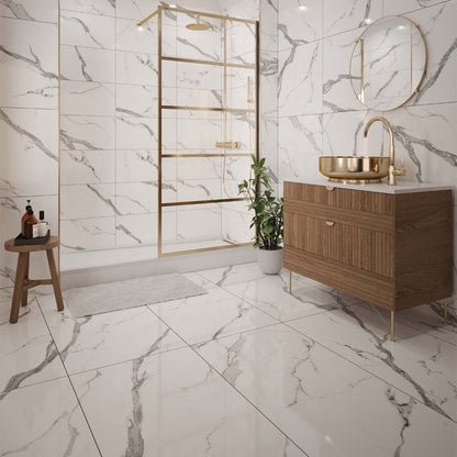 Hera Marble Polished Porcelain Wall & Floor Tiles - 300mm x 600mm