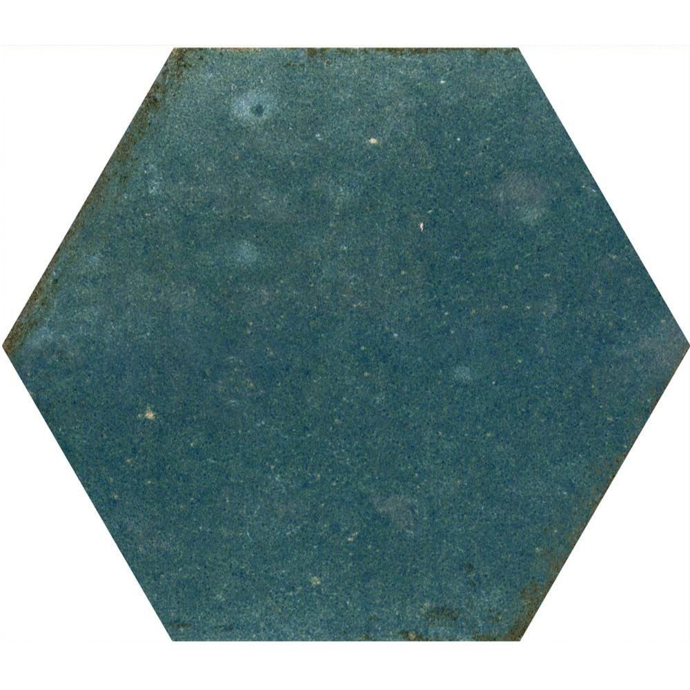 Hope Blue Hexagon Gloss Ceramic Wall Tiles - 150mm x 173mm