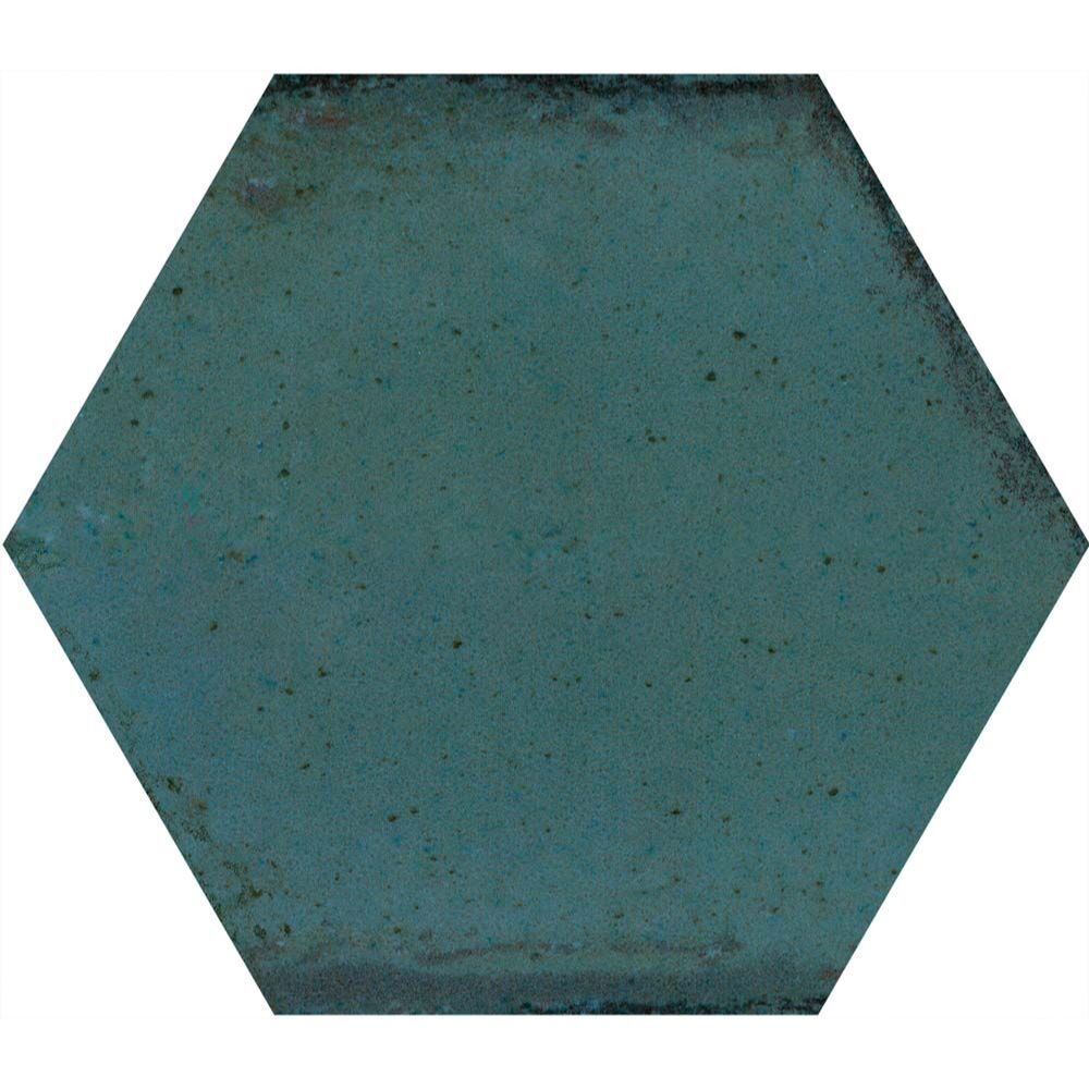 Hope Blue Hexagon Gloss Ceramic Wall Tiles - 150mm x 173mm