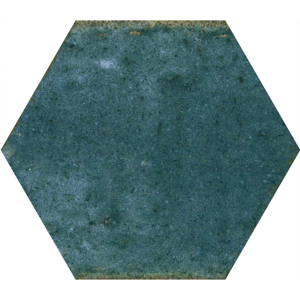 Hope Blue Hexagon Gloss Ceramic Wall Tiles - 150mm x 173mm