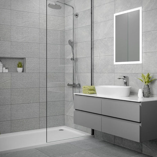 Ingleton Grey Matt Ceramic Wall Tiles - 250mm x 500mm