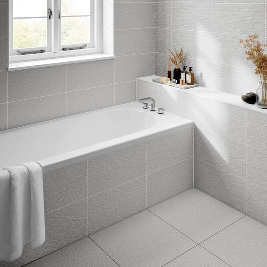 Ingleton White Matt Ceramic Wall Tiles - 250mm x 500mm