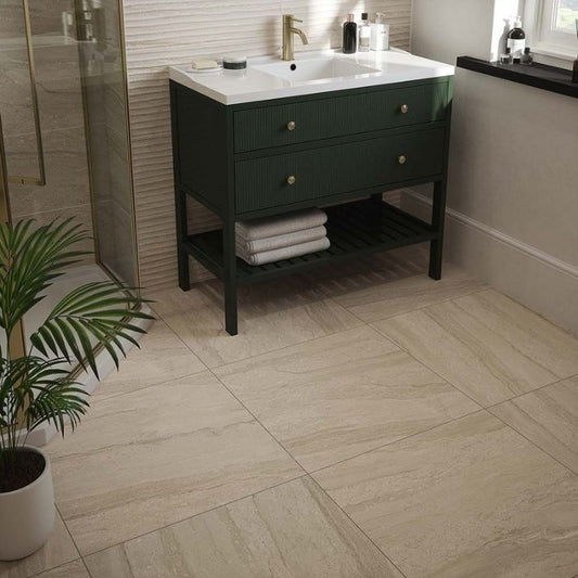 Laurent Beige Matt Porcelain Wall & Floor Tiles - 600mm x 600mm