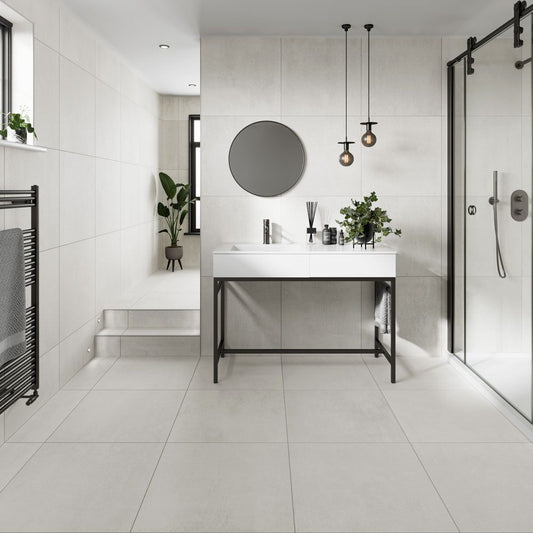 Loft White Matt Porcelain Wall & Floor Tiles - 600mm x 600mm