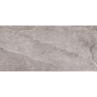 Loop Grey Matt Porcelain Wall & Floor Tiles - 308mm x 615mm