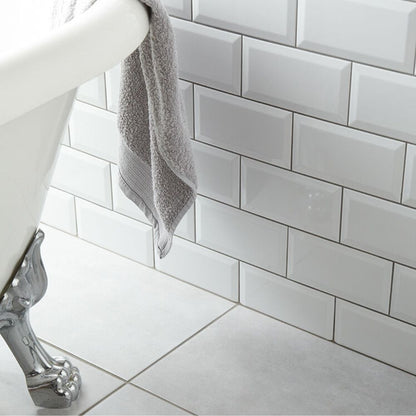 Metro White Gloss Ceramic Wall Tiles - 100mm x 200mm