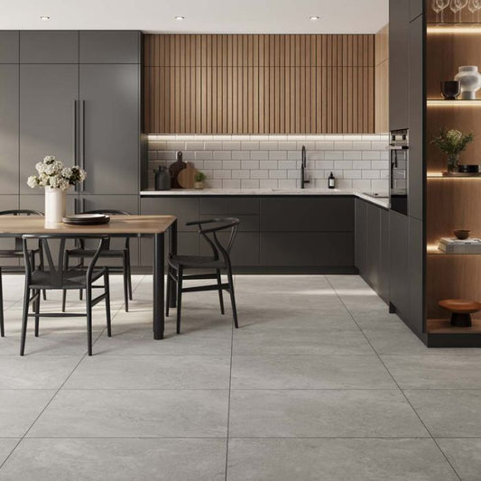 Panaro Grey Matt Porcelain Wall & Floor Tiles - 895mm x 596mm