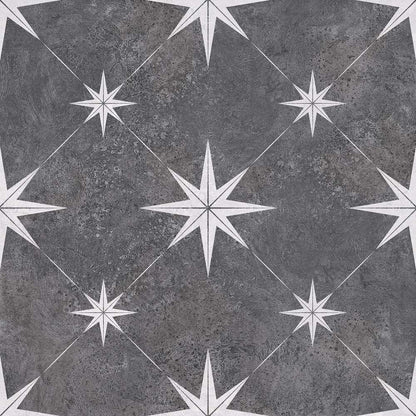 Vincent Charcoal Patterned Matt Ceramic Wall & Floor Tiles - 335mm x 335mm