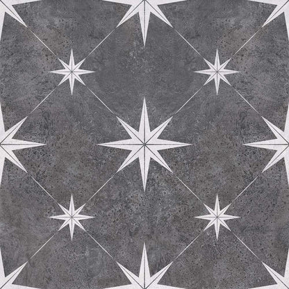 Vincent Charcoal Patterned Matt Ceramic Wall & Floor Tiles - 335mm x 335mm