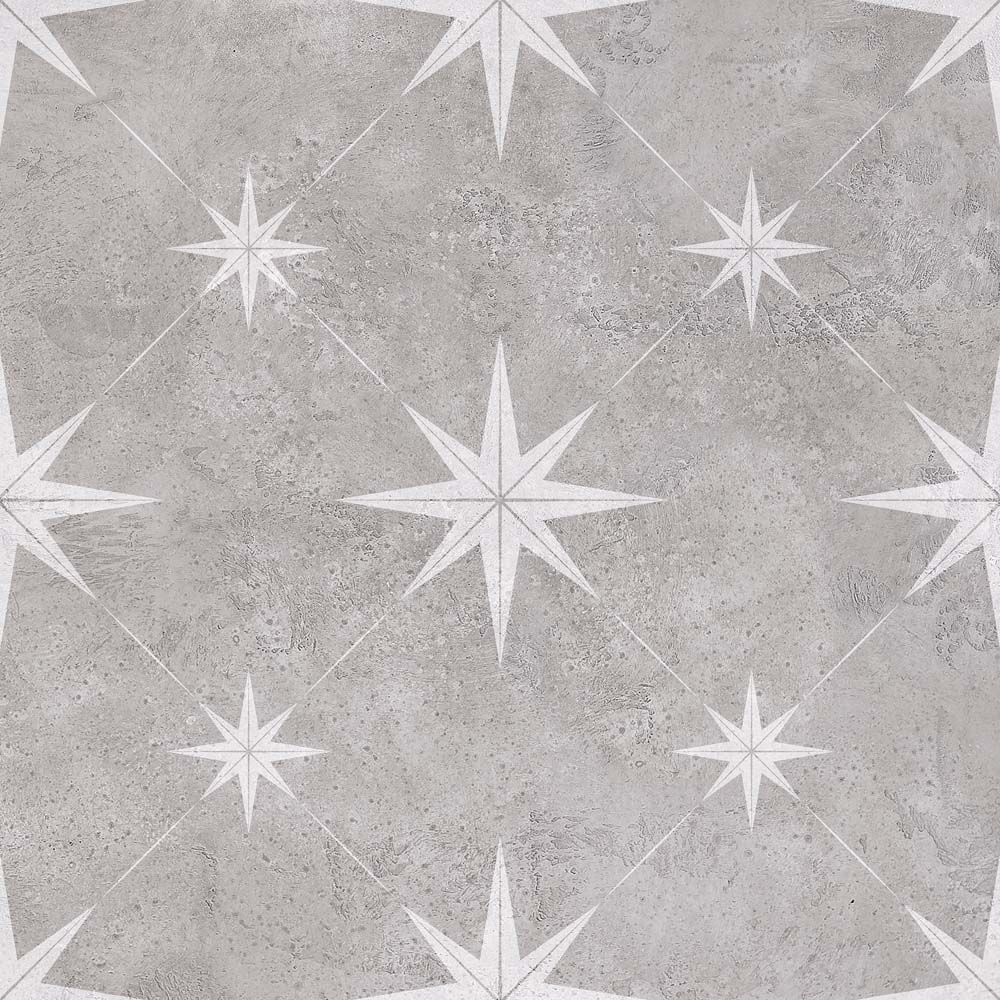 Vincent Grey Patterned Matt Ceramic Wall & Floor Tiles - 335mm x 335mm