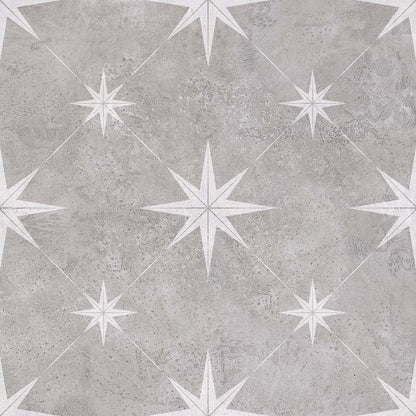 Vincent Grey Patterned Matt Ceramic Wall & Floor Tiles - 335mm x 335mm