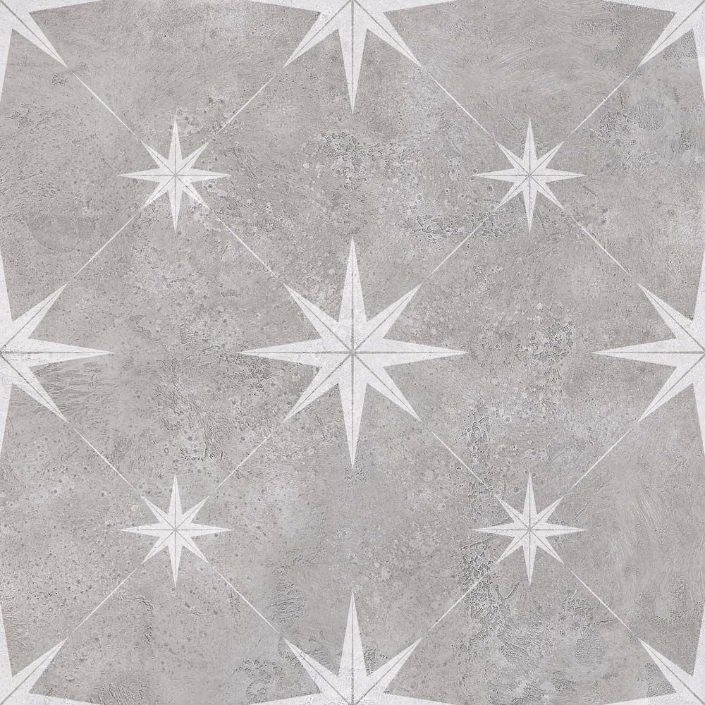 Vincent Grey Patterned Matt Ceramic Wall & Floor Tiles - 335mm x 335mm