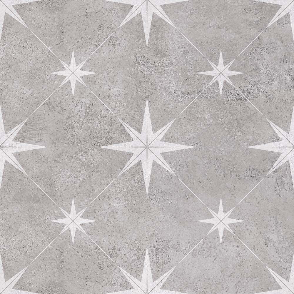 Vincent Grey Patterned Matt Ceramic Wall & Floor Tiles - 335mm x 335mm