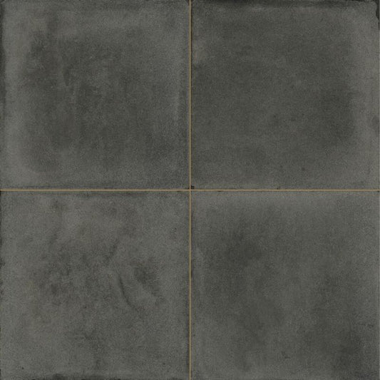 Zayda Black Patterned Matt Ceramic Wall & Floor Tiles - 450mm x 450mm