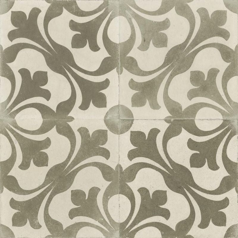 Zayda Sage Patterned Matt Ceramic Wall & Floor Tiles - 450mm x 450mm